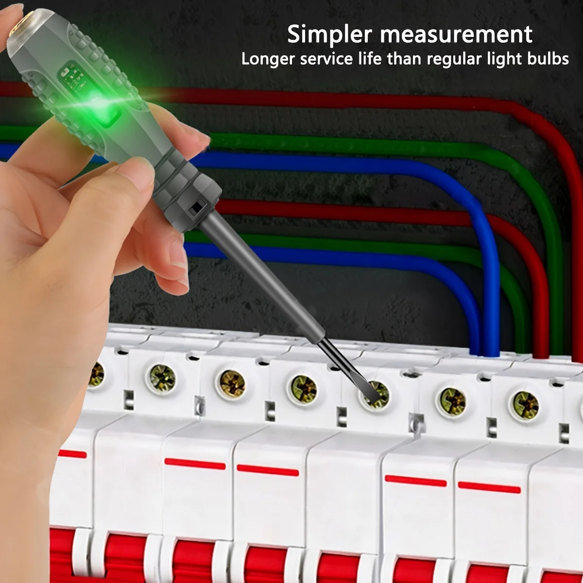 Multi-function Electrician Test Screwdriver AC Non-contact Induction Test Pen Voltage Tester,70-600V Red Green Induction Lights