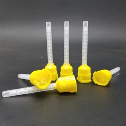 50/pcs Disposable Dental Nozzles Mixing Tube Impression Mixing Tips Yellow 1:1 Intraoral Tip For Impression Material