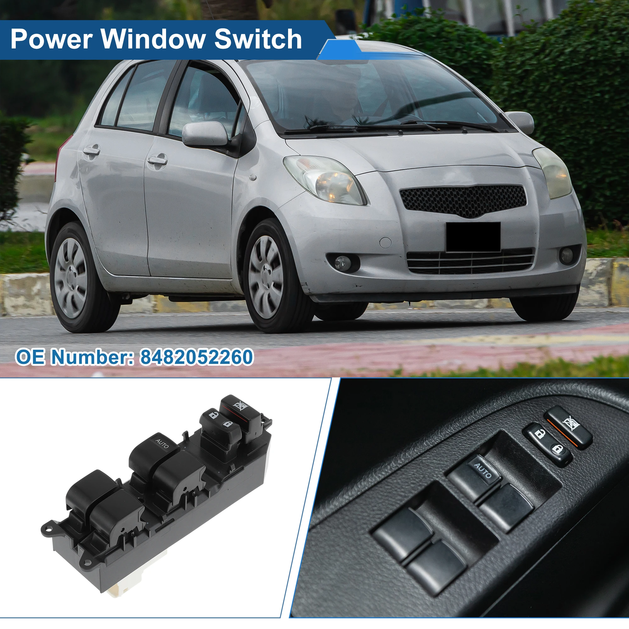 

UXCELL Car Front Left Power Window Switch fit for Toyota Yaris 2006-2009 8482052260