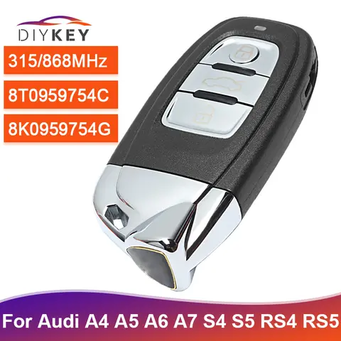 P/N: 8T0 959 754 C 315MHz 3 Buttons Modified As Lamborghini For Audi A4 A5 A6 A7 S4 2009-2016 Smart Car Remote Key Fob