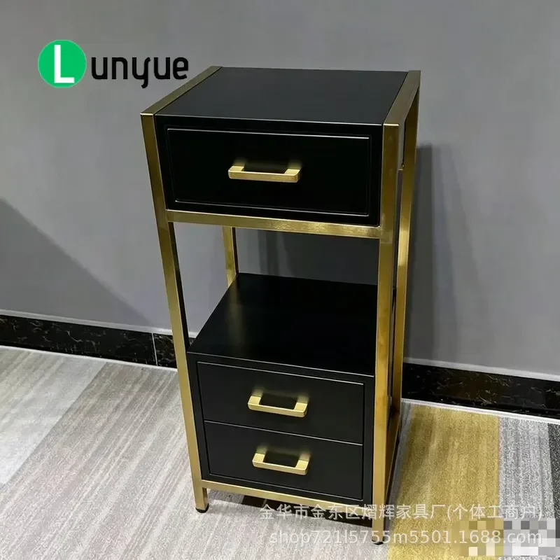 Stainless Steel Barber Tool Cabinet Hair Storage Cart with Drawers for Perm Dyeing Cutting Tools Professional Beauty
