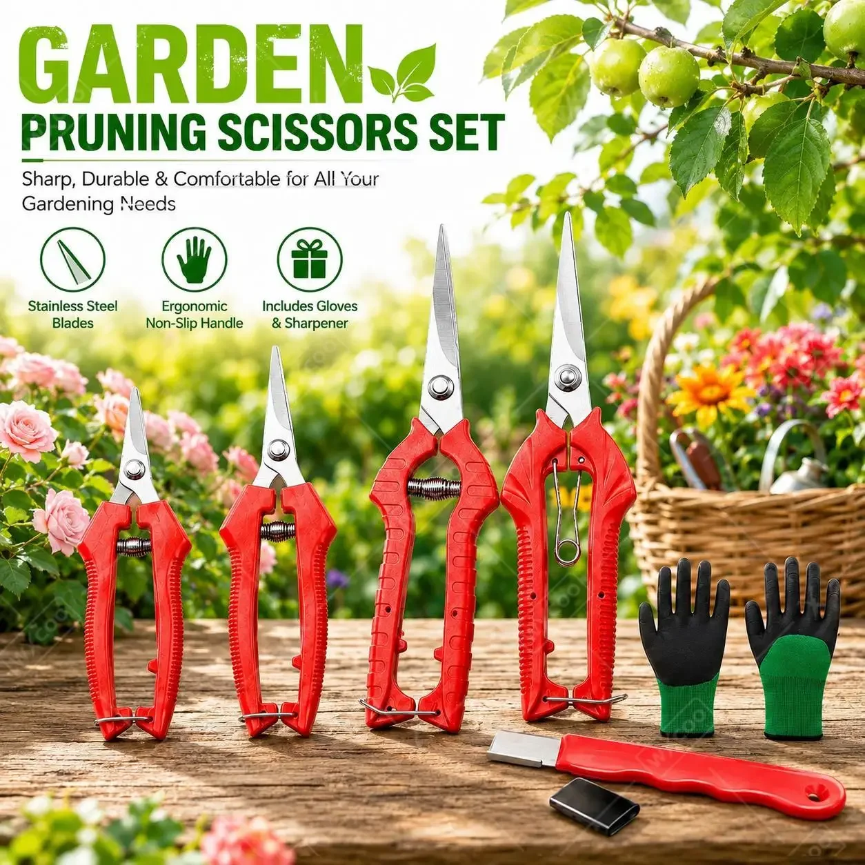 Garden Pruning Shears Orchard Farm Gardening Tools Household Hand Tools Potted Branches Scissors Fruit Picking Small Scissors