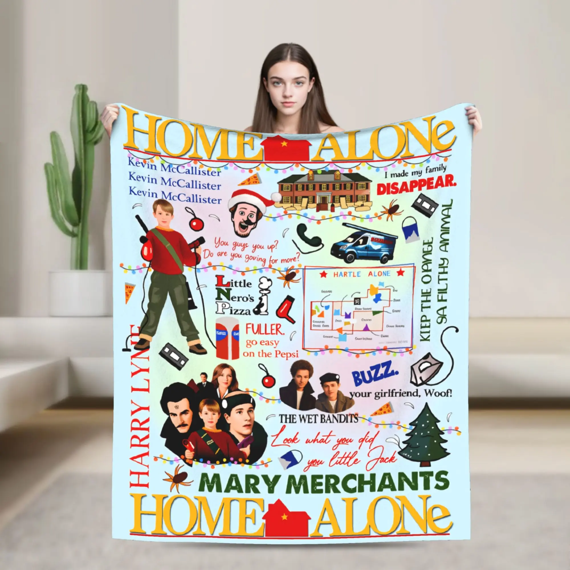 Home Alone Kevin Comedy Blanket Quality Super Soft  Bedding Throws Winter Kids Adult Bedroom Street Trend Bedspread