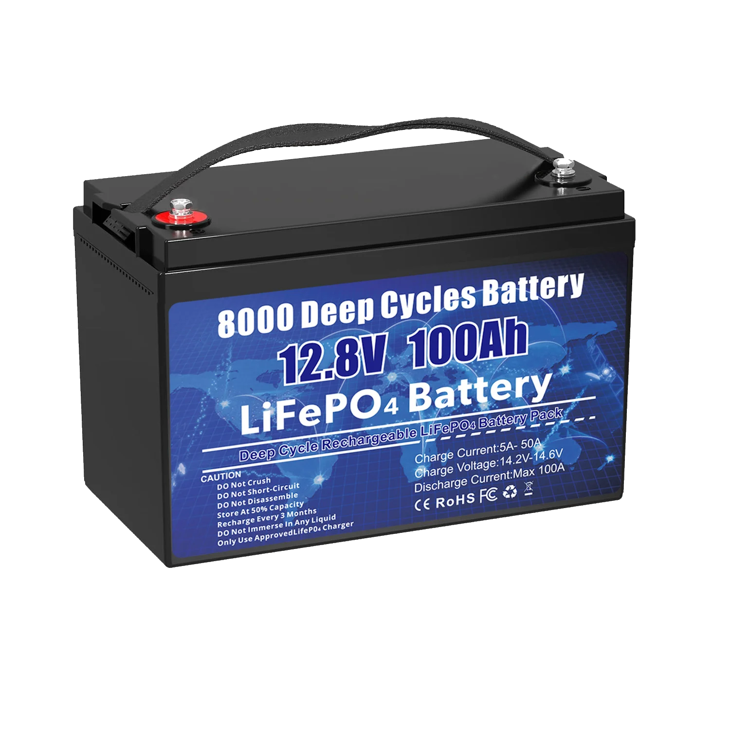 VEMDIA LiFePO4 Lithium Battery 12V 100Ah Deep Cycle Rechargeable Lithium Iron Phosphate Rechargeable Battery