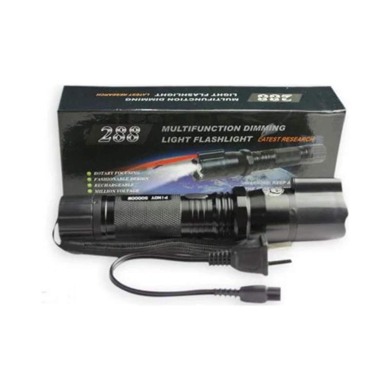 Self-defense Flashlight - Rechargeable, High Current, Super Bright 2-in-1 Security Defense