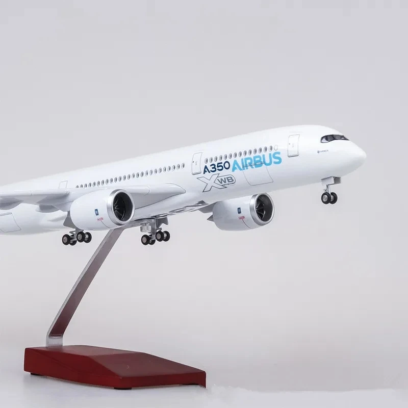 47CM 1/142 Scale Diecast Model XWB Prototype Airbus A350 Airline With Light and Wheel Resin Airplane Collection Display Gifts