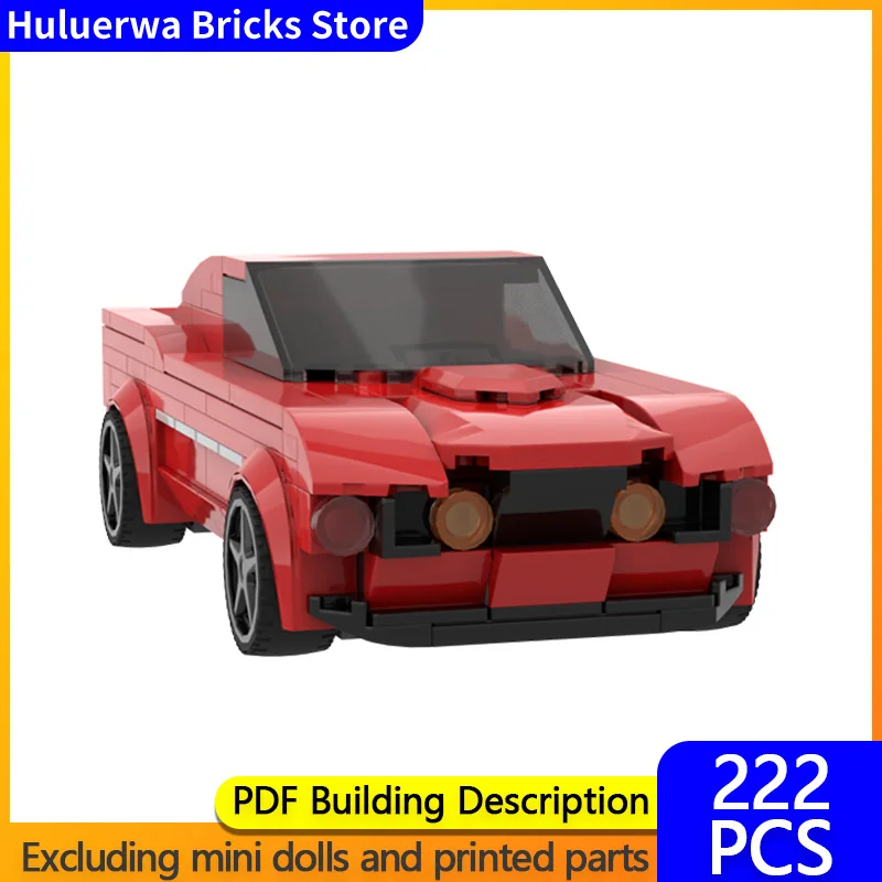 

Модель скоростного гоночного автомобиля MOC, строительные кирпичи, красный американский мускулистый автомобиль, модульная технология, детские праздничные подарки, сборные игрушки, костюм