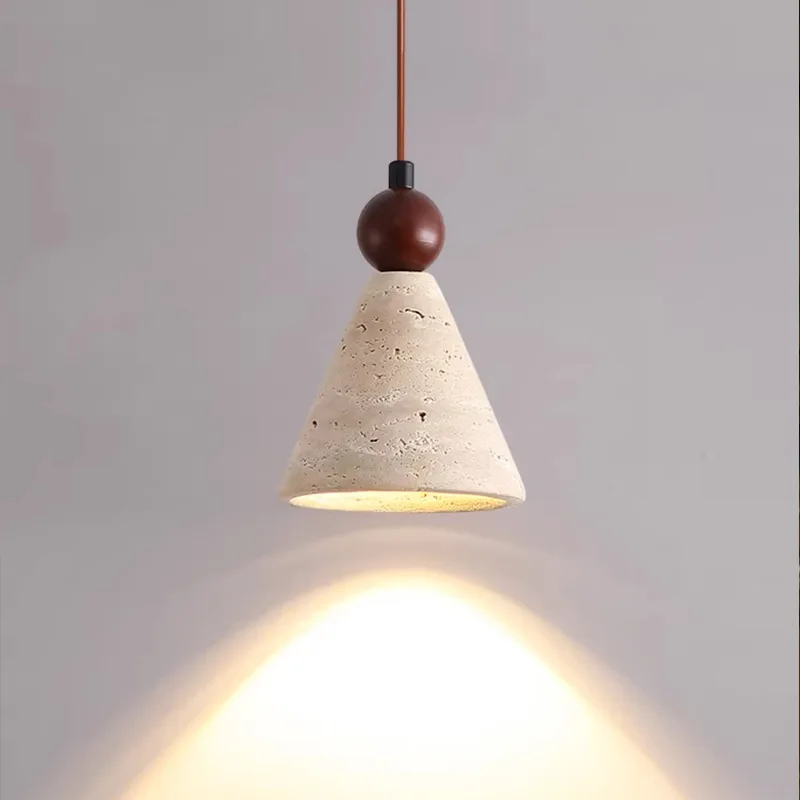Retro hill light effect bedroom bedside small chandelier yellow travertine medieval living room background wall chandelier