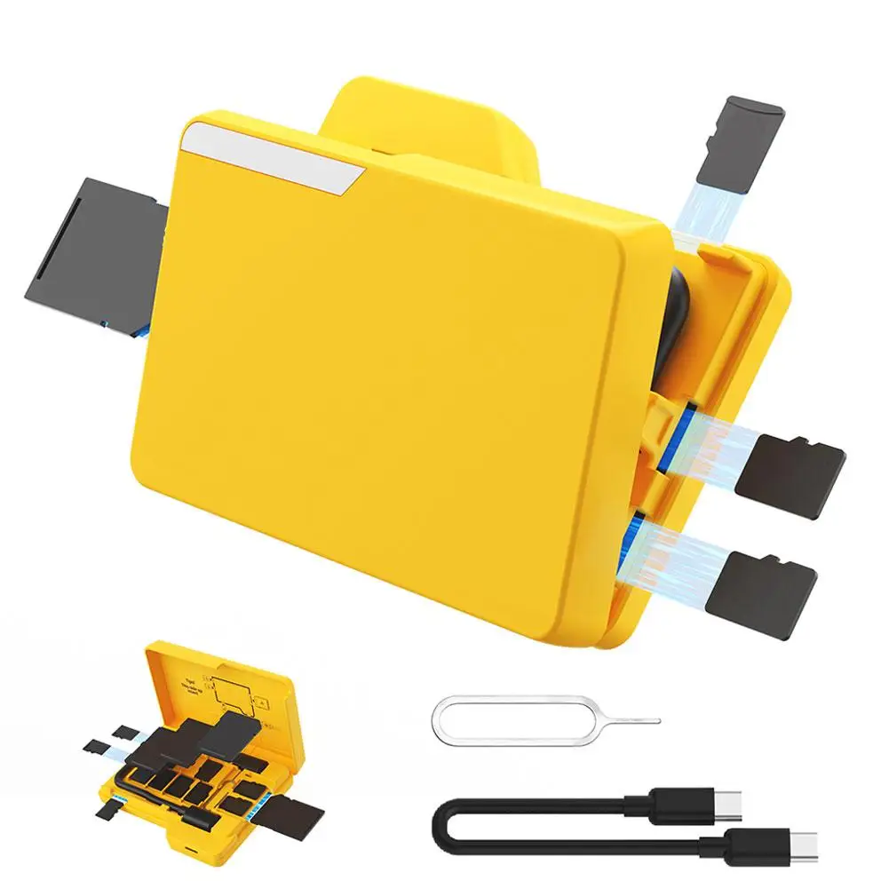 قارئ بطاقات على شكل مجلد سطح المكتب 4-بطاقات (3 TF + 1 SD) قراءة في وقت واحد وكتابة 5 جيجابت في الثانية محمول مع 15 - ملحقات تخزين البطاقات #3