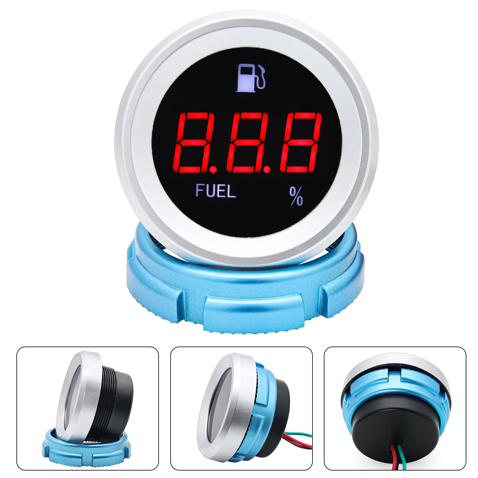 52mm Wassertemperaturanzeige Auto Digital Meter LED-Anzeige Kraftstoffstandsanzeige Voltmeter Öldruckmesser mit Alarmfunktion – Detail 14