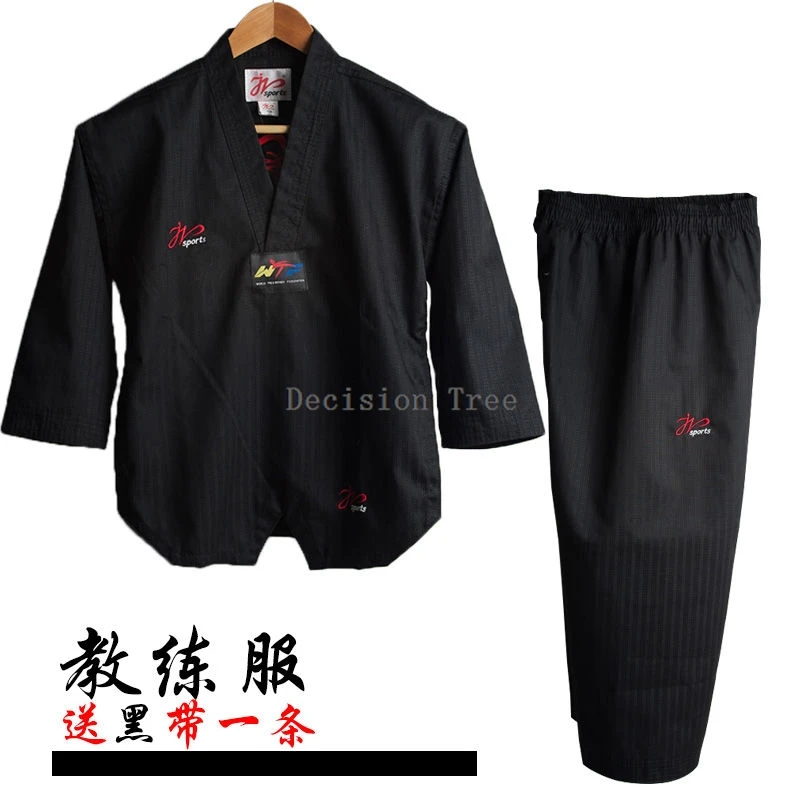 2026 instructor's black taekwondo uniform adult professional taekwondo uniform men's and women's training uniform 2 piece set
