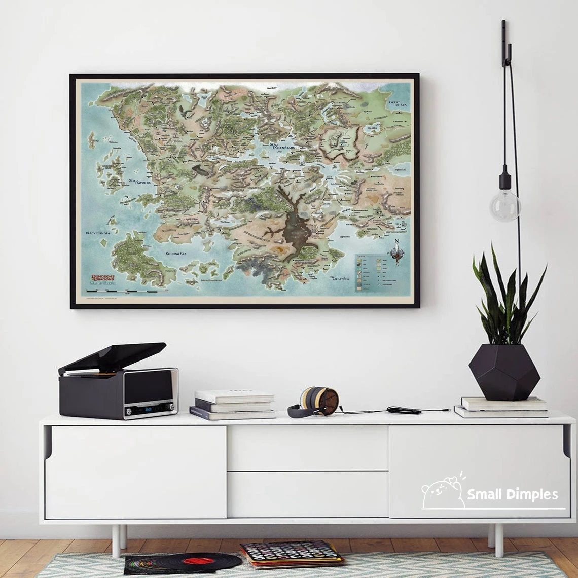 D & D Forgotten Realms Map Of Fearun Game Poster Canvas Art Print Home Decoration Wall Painting ( No Frame )