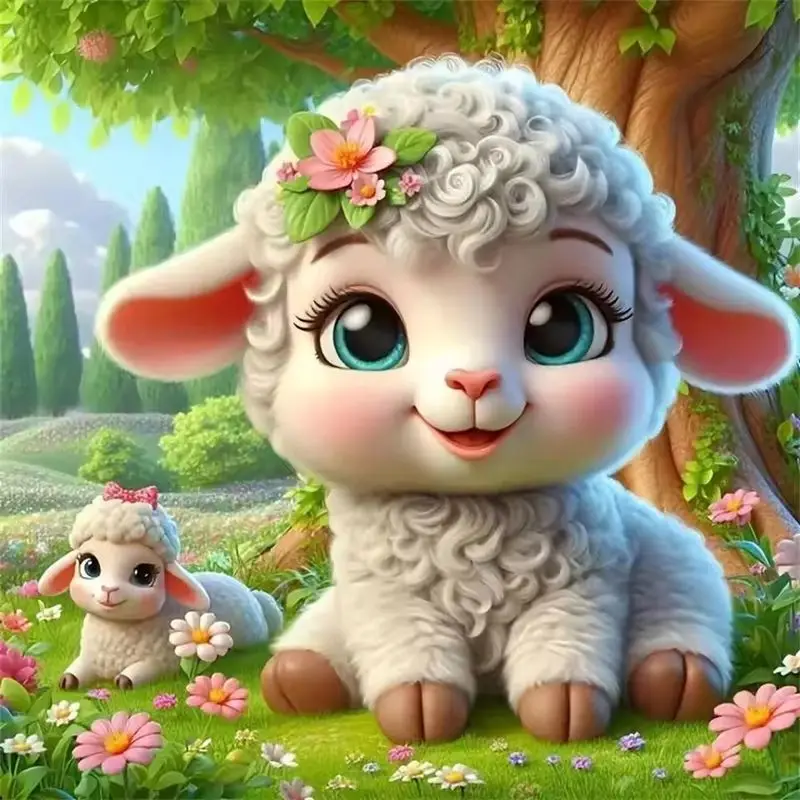 

CHENISTORY Diamond Embroidery Sheep Cross Stitch Diamond Painting Kit Animals Rhinestone Picture Mosaic Sale Home Decoration