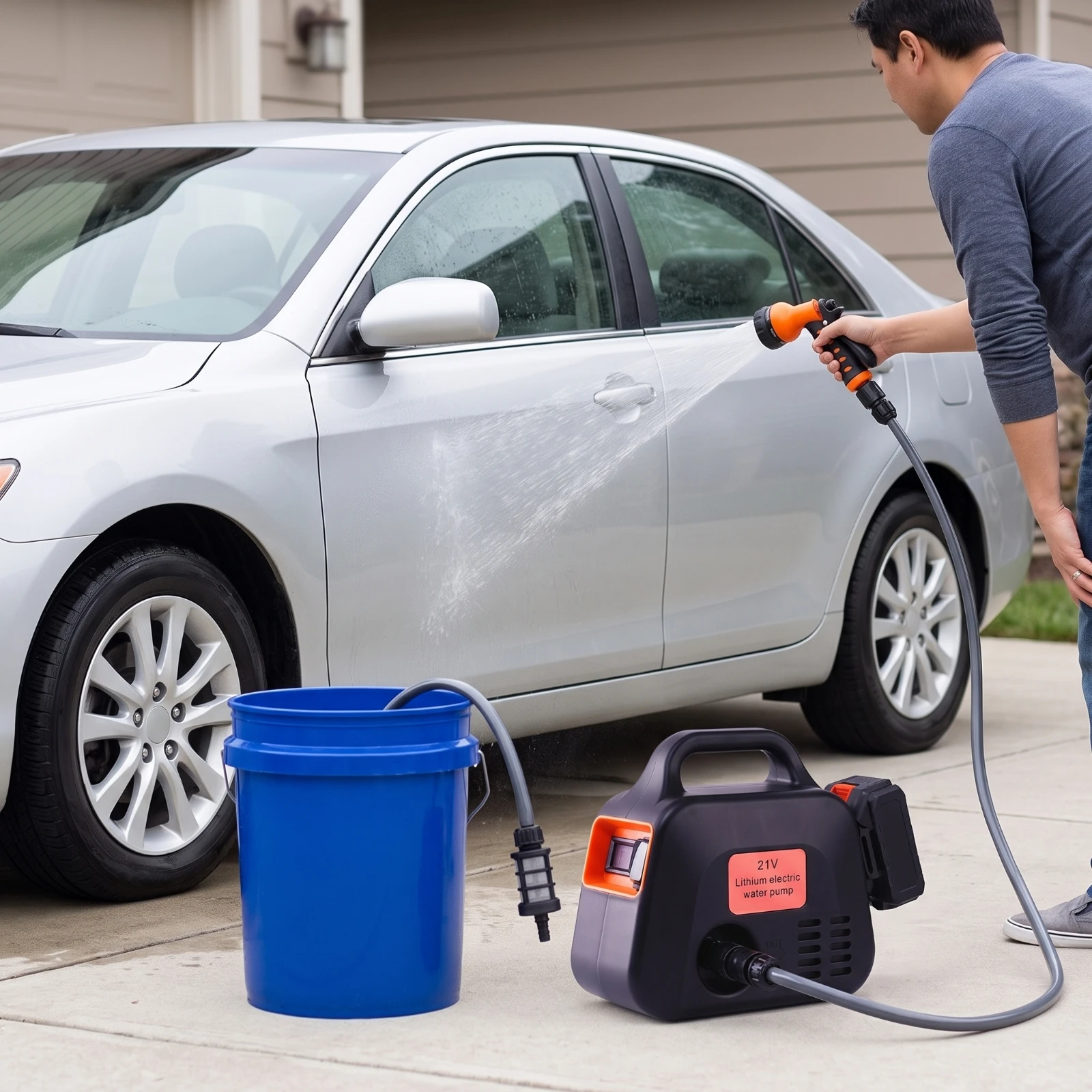 Battery Water Pump Rechargeable Cordless Water Pump Portable for Homeowners, Garden Irrigation, Car Washing