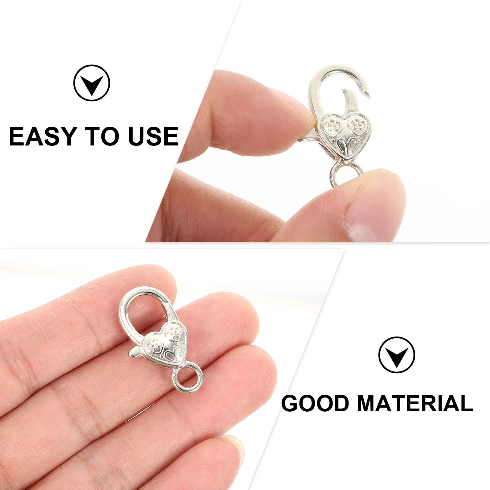 

Love Heart Lobster Clasps Zinc Alloy Buckle Handbag Keychain Making Silver Chain DIY Jewelry Bag Accessories Pendant Connection