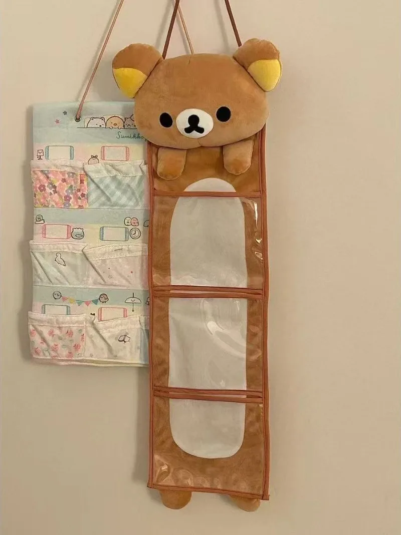Kawaii Wall Hanging Storage Bag Cartoon Bear Door Hanging Bag Large Capacity Sundries Storage Bag Gifts Hanging Storage Bag
