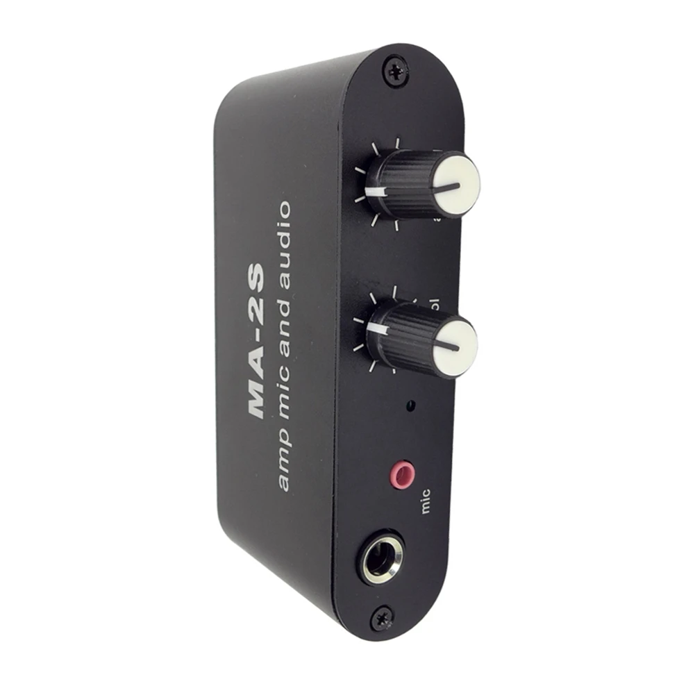 AAAE 3.5mm Condenser Microphone Amplifier Headphone Amplifier Music Audio Preamplifier Mixing Board MA-2S