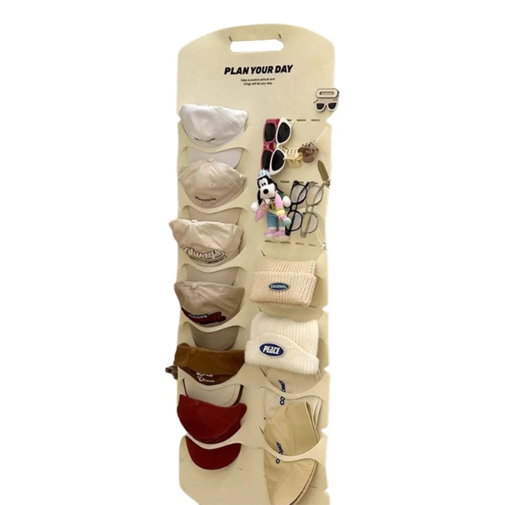 

Felt Baseball Cap Storage Hanging Bag Visible Wall Mounted Hat Storage Holder 6/12 Pockets Foldable Hat Display Rack