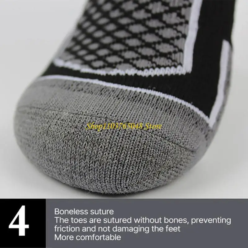 R53E Ski Socks for Women Men Compression Knee High Socks Winter Warm Socks for Skiing Snowboarding Outdoor Sports Gifts