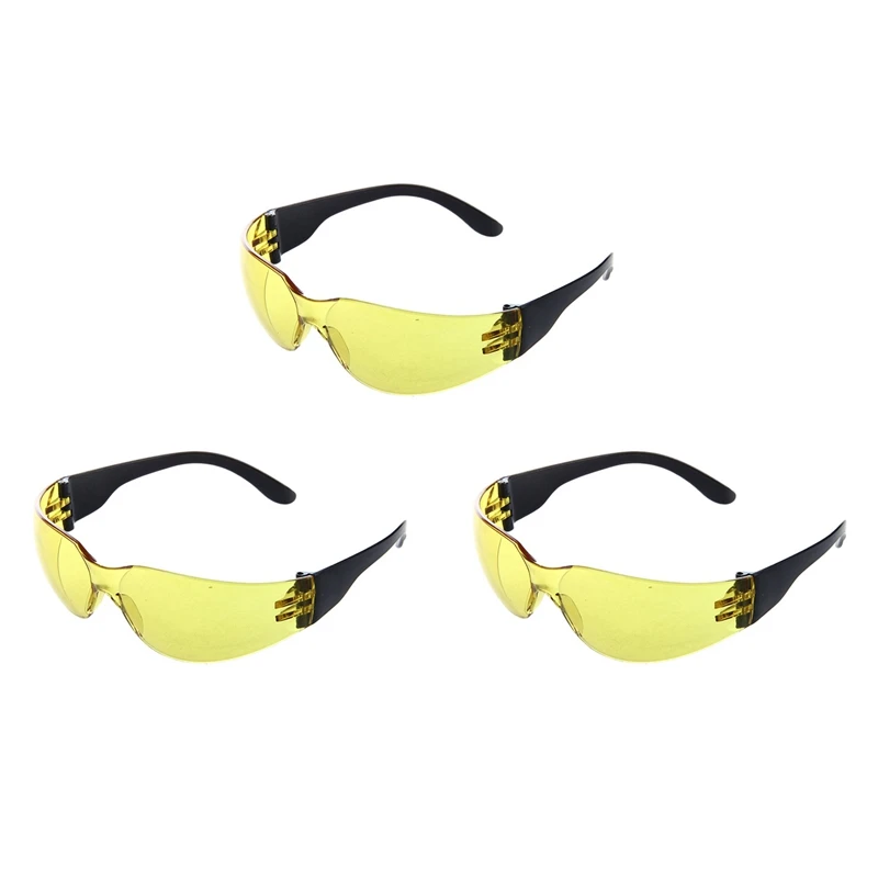 Hot 3X Yellow Clear Lens Indoor Outdoor Sports Safety Glasses Protective Eyewear