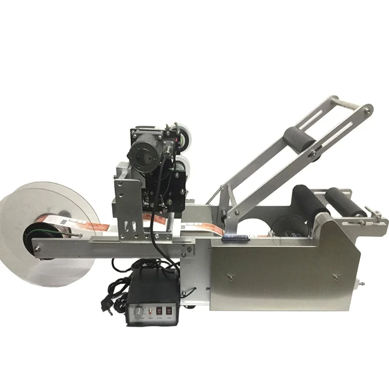 Low Price Semi-Automatic Round Bottle Labeling Sticker Printer Machine