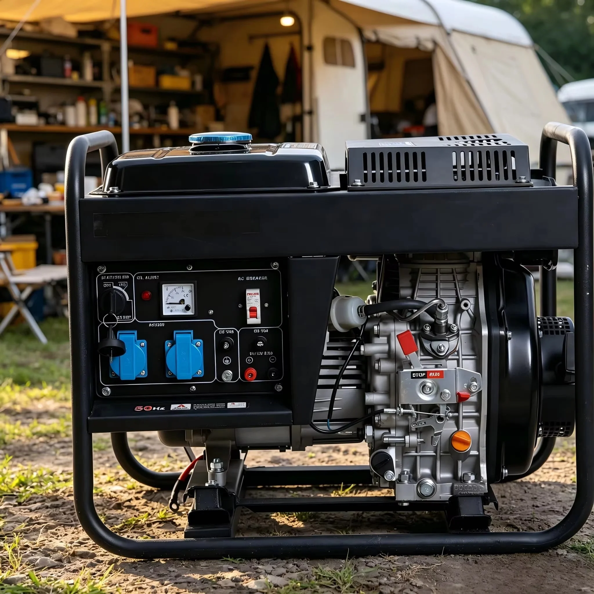 3KVA 5KVA 6KVA 8KVA 10KVA Open Frame Portable Diesel Generator Power Generator with Wheel 50HZ Generators for home electricity