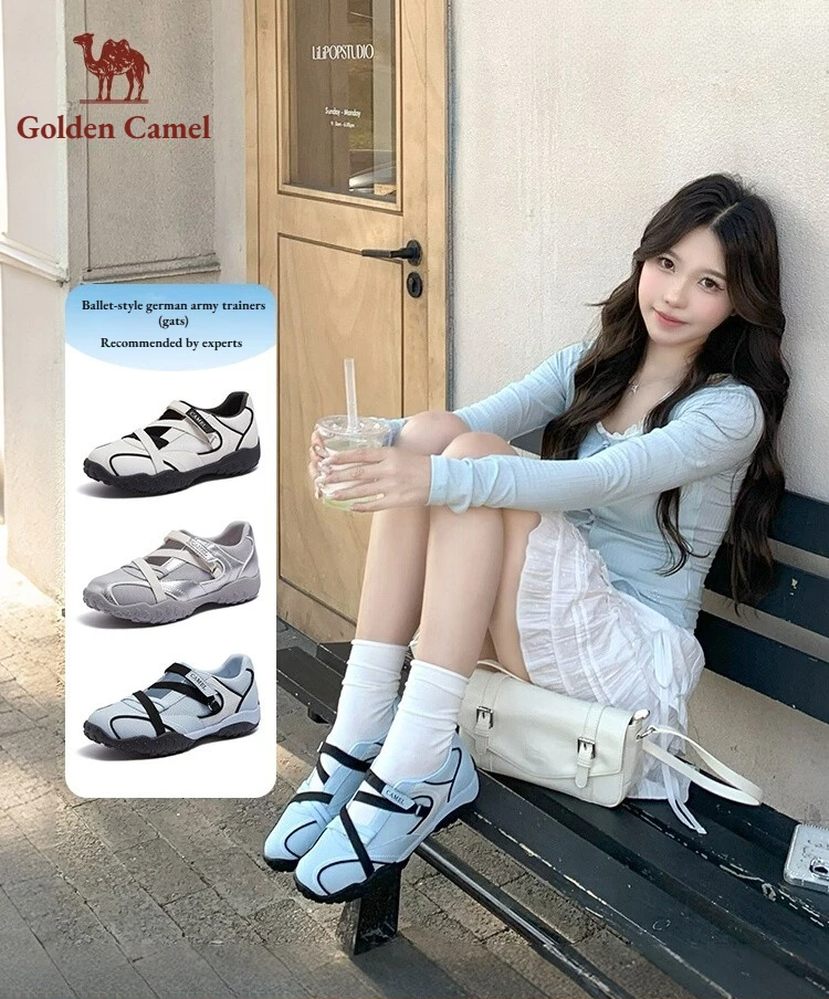 

Golden Camel Women's Mary Jane Single Shoes 2026 New Vintage Round Toe Casual Sneakers High Quality Elegant Ballet Training Shoe