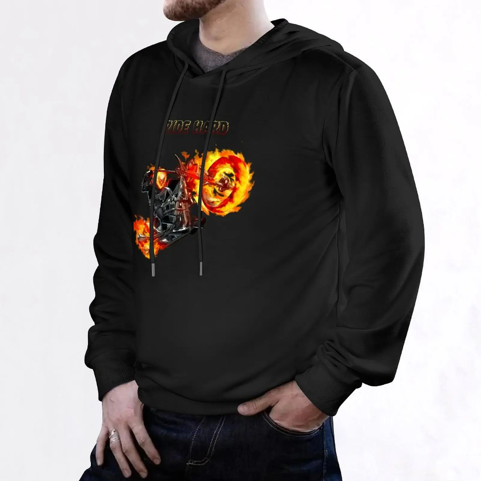Ghost Rider Ride Hard Hoodie clothes for men men clothes autumn jacket men wear graphic hoodie