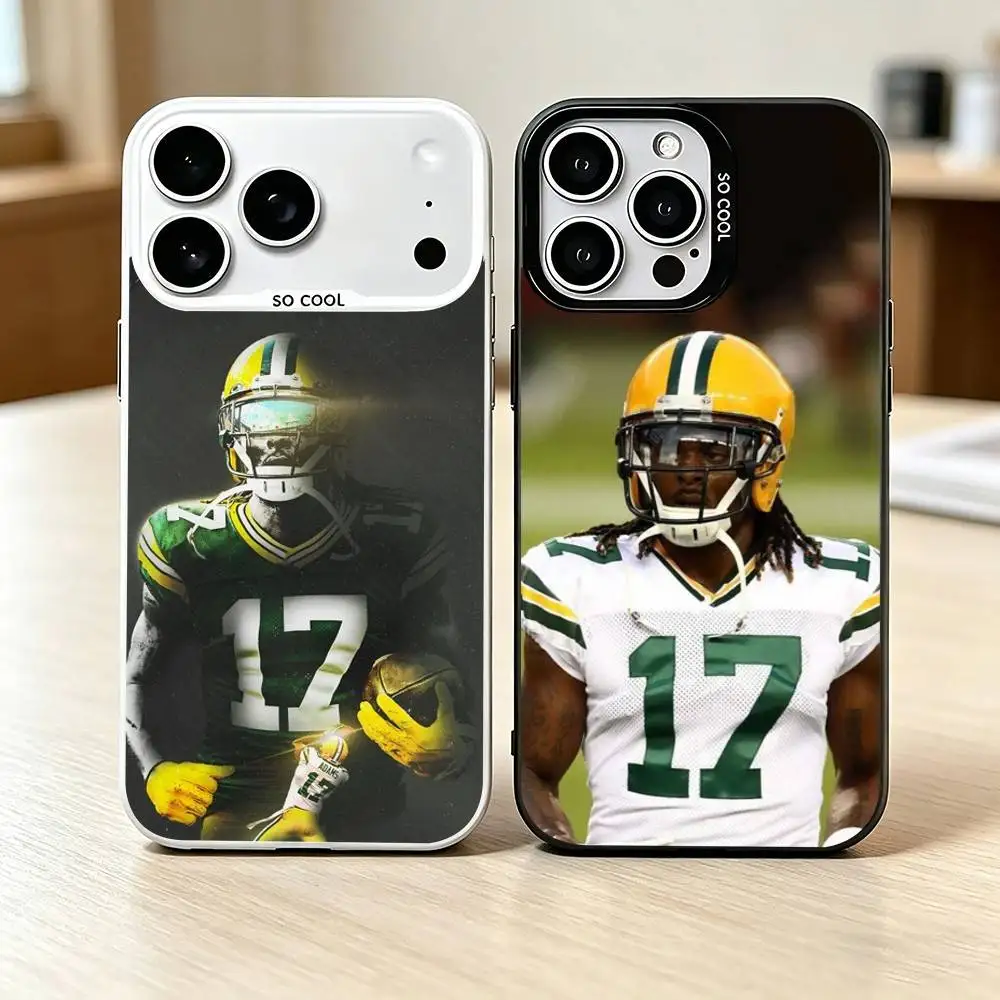 

D-Davante A-Adams American Football Phone Case For iPhone 17,16,15,14,13,12,11 Plus,Pro Max,XS,Colorful Silver Phone case