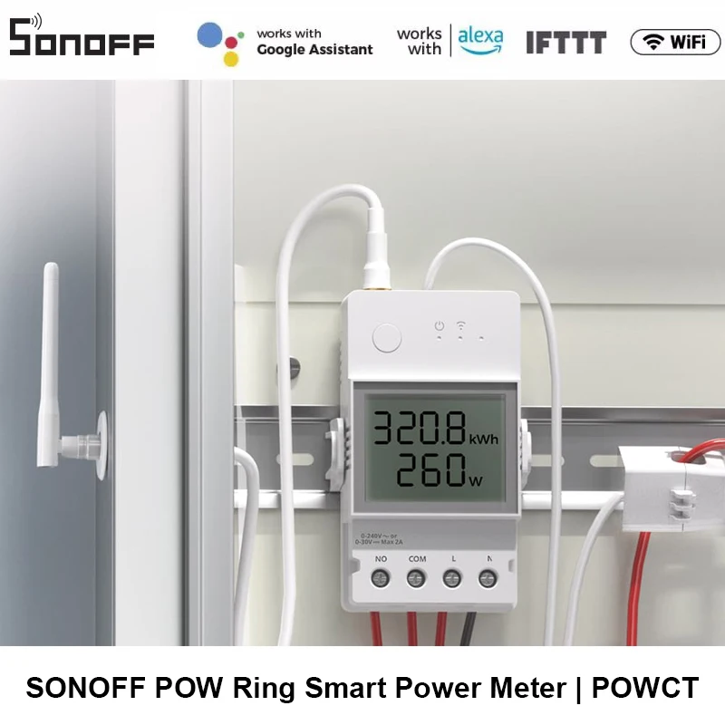 

SONOFF POWCT 100A WiFi POW Ring Smart Power Meter Split CT Sensor ESP32 Chip Energy Monitor EWeLink APP с Alexa Google Home