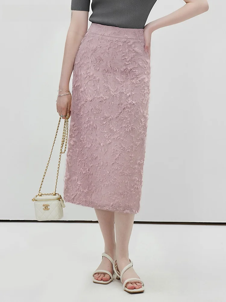 

High Waist Furry Split f-length Skirt for Women Commute Faion Long Sle Autumn New Design Casual La Chapelle LC