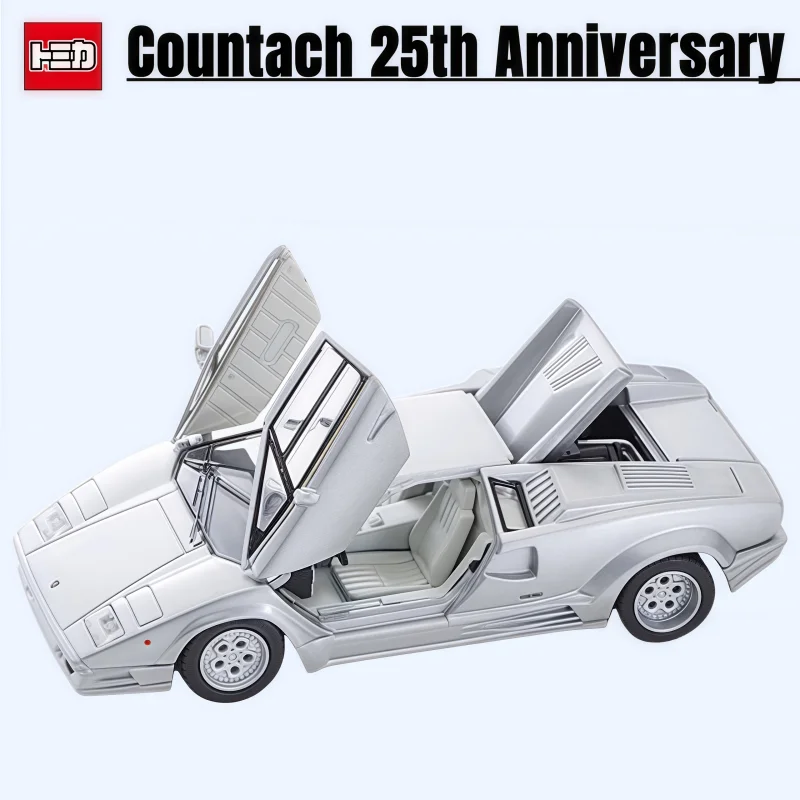 TOMICA TLV 1:64, Lamborghini Countach 25th Anniversary silver,alloy die-cast static Miniaturized car Tide Play model,Boy's gift.