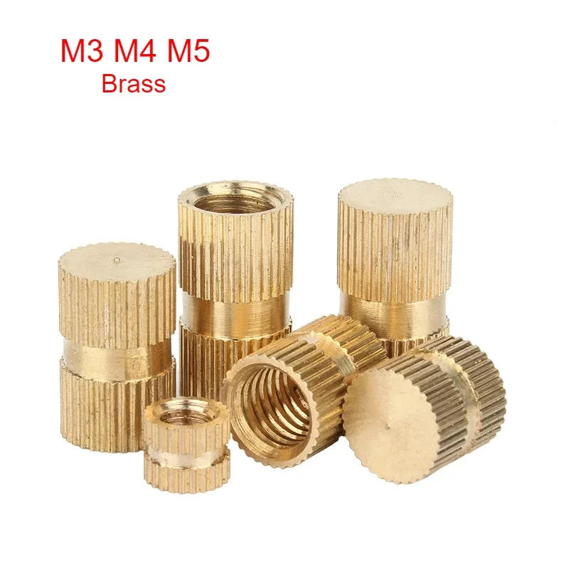 2~20pcs Solid Brass B Type Blind Hole Hot Melt Injection Knurled Nut Insert Nut M3 M4 M5