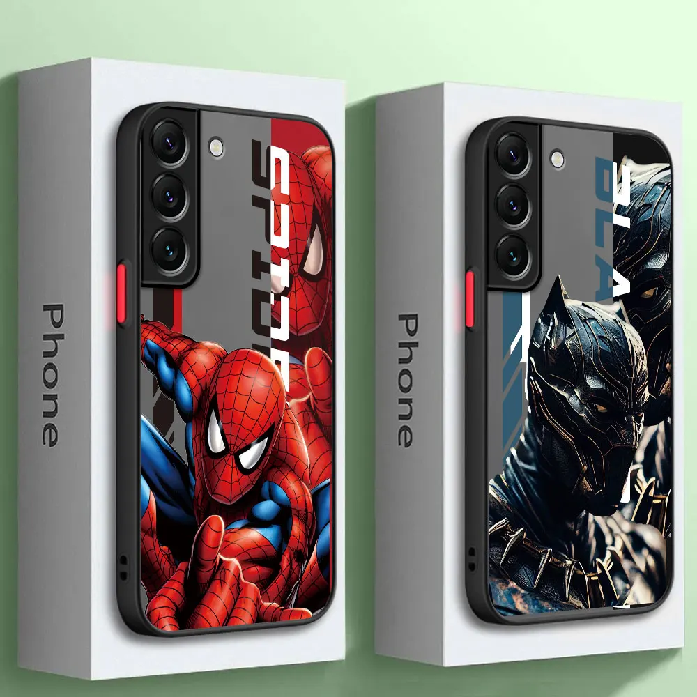 

Чехол для телефона Marvel Человек-паук для Samsung S23 Ulrta S22 5G S21 FE S20 Plus S10e, силиконовый чехол, матовый чехол из поликарбоната, Черная пантера