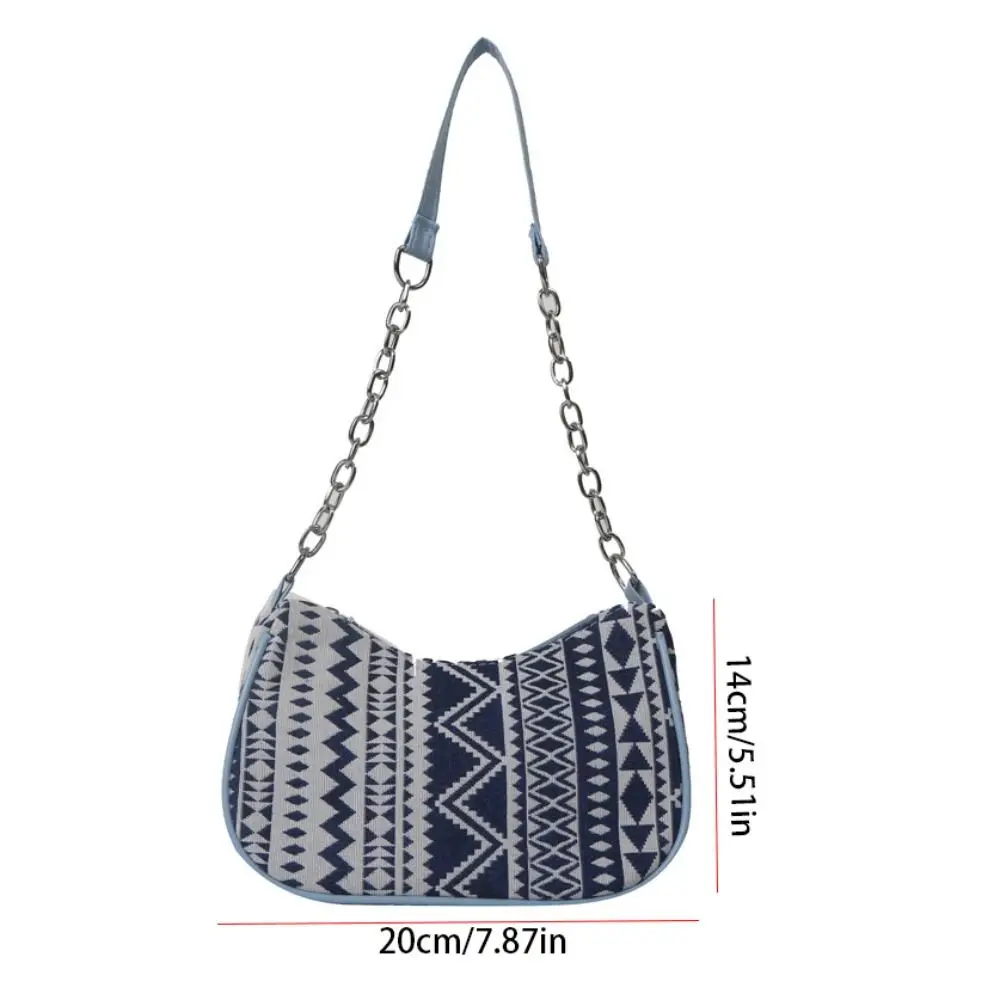 Print Ethnic Style Canvas Bag Fashion Handbag Embroidery Printing Shoulder Bag Large Capacity Cloth Bag Female/Girls