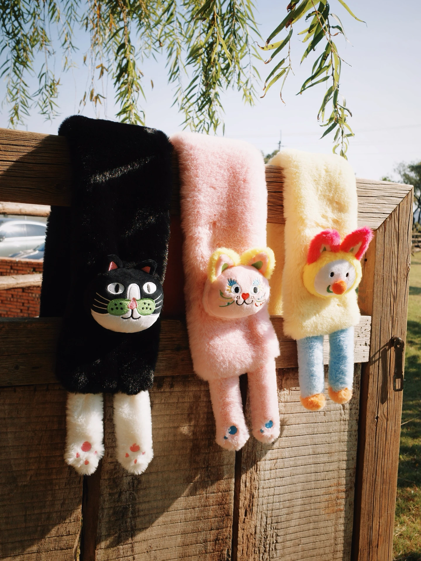 

Thiened Plu Scarf ex Winter New Sle Double Layer Warm Creative Gift Polyester Fiber Long Rectangle Cartoon Animation
