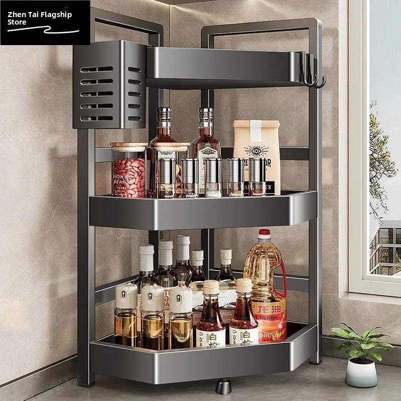 

Многофункциональная кухонная полка из нержавеющей стали без сверления для хранения масла, соли, соусов, уксуса, специй, современная, простая в установке