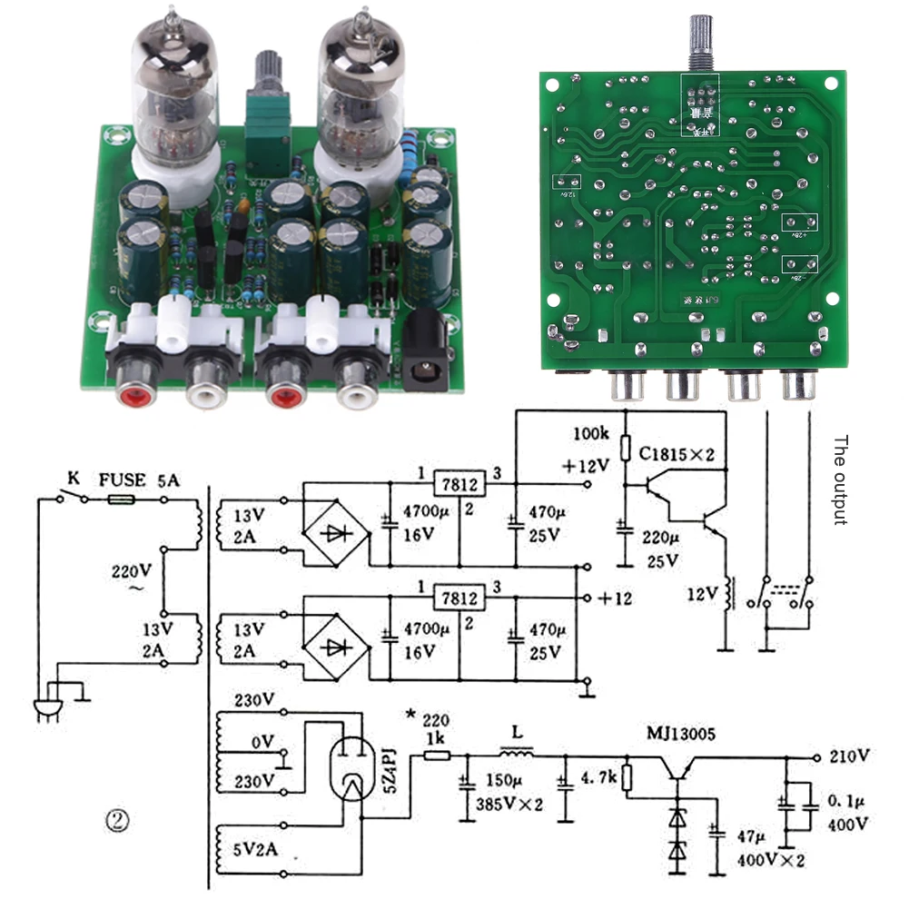 6J1 Hifi Stereo Electronic Tube Preamplifier Board Finished Preamp Amplifer Module DIY Kits Bile Amp Effect Tool Parts Accessory