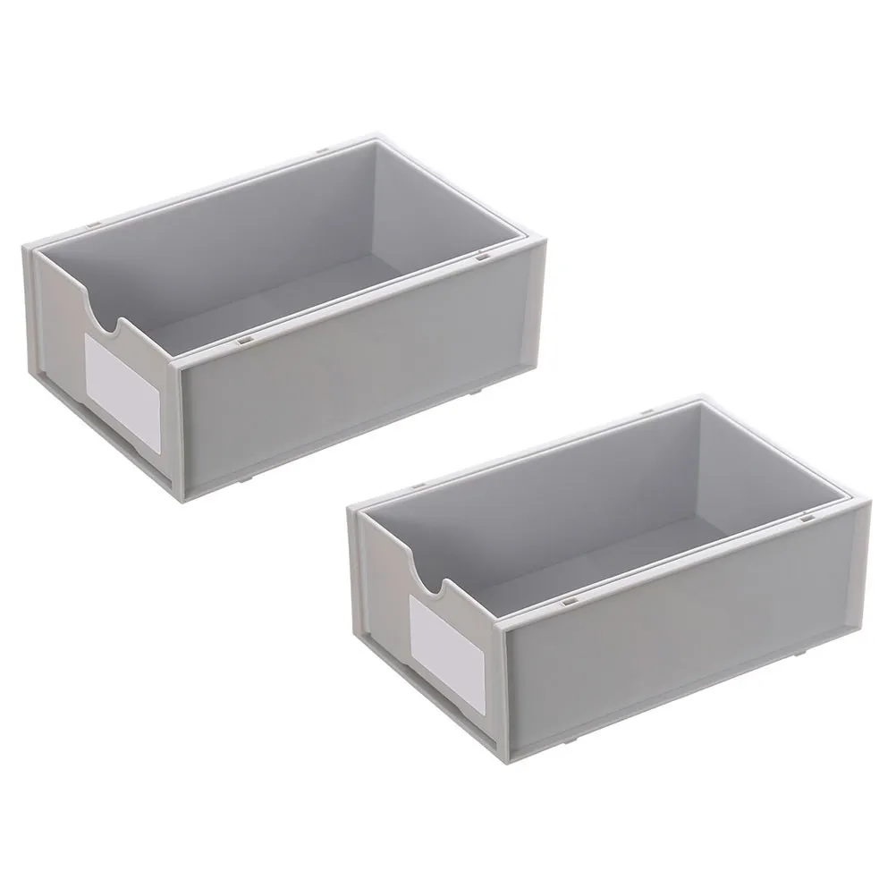 2Pcs Drawer Type Desktop Storage Box High-Grade Plastic Stackable Stationery Organizer Jewelry Display Case Tidy Desk
