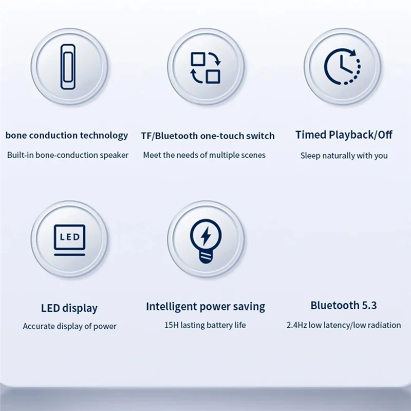 مكبر صوت بلوتوث صغير توصيل عظمي تحت وسادة بلوتوث Soundar مشغل موسيقى MP3 لاسلكي يدعم بطاقة TF