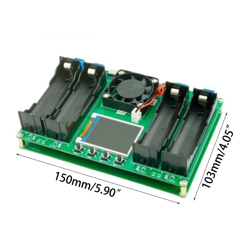 Probador resistencia interna capacidad batería litio 18650 con ventilador refrigeración DC5V