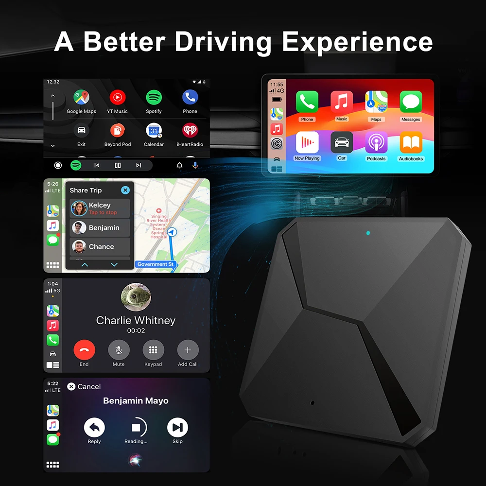 NEW 2in1 Wireless CarPlay Android Auto Wireless Adapter Smart USB Dongle Mini Box Plug And Play WiFi Fast Connect
