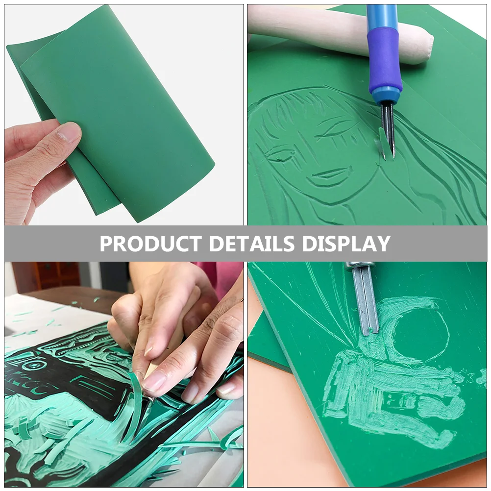 4 Pcs Cutting Board Engraving Rubber Sheet Table Protection Mats Pvc Pads Print Green Child