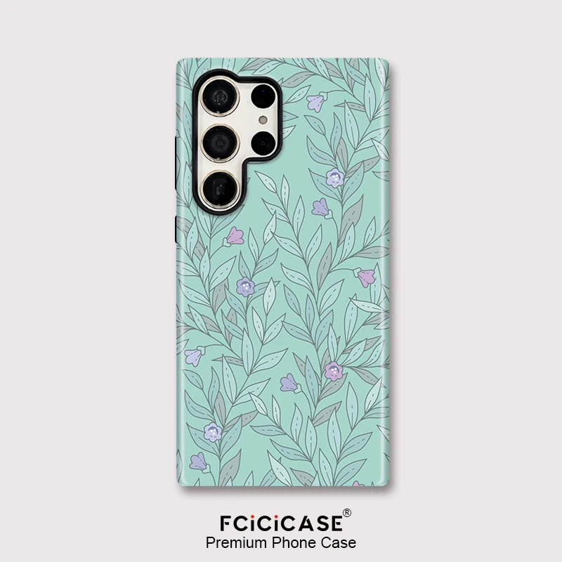 Fcicicase Dual Layer 2 in 1 Phone Case For Samsung Galaxy S25+ S24 Plus S23 Ultra S20 FE A26 A16 A56 A36 Flower Print Cover