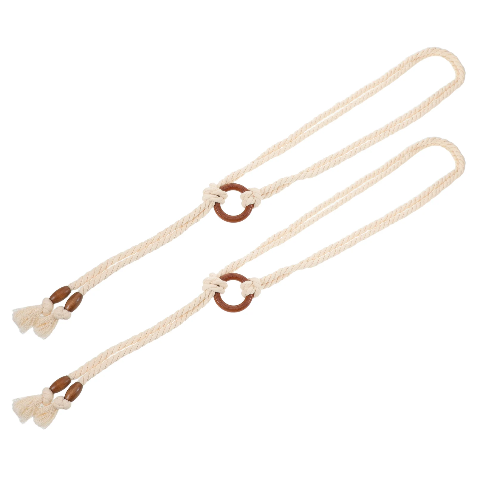 

2 Pcs Retro Braided Belt Medieval for Women Accessories Knotted Waist Cotton Rope Tie