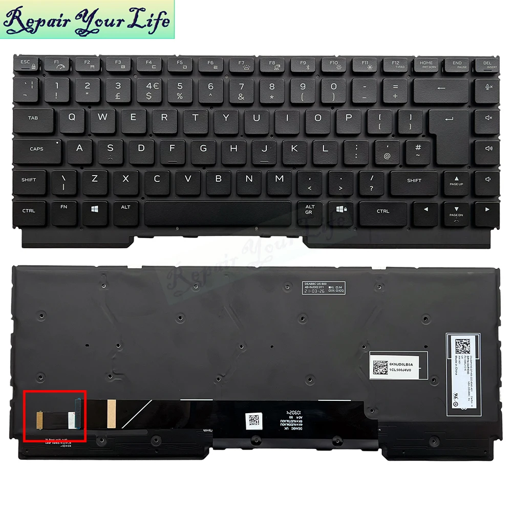 UK GB RGB Backlight Keyboard For Dell for Alienware M15 Ryzen R5 R6 04PKN0 0RVDX7 M15 R6 R5 Colorful Backlit Laptop Keyboards