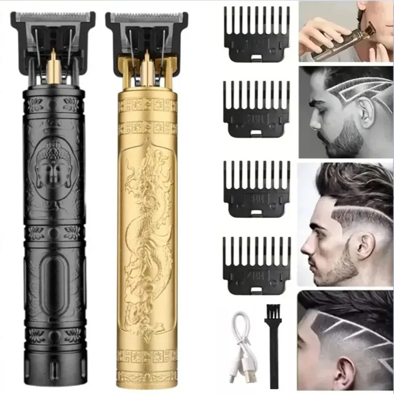 Carving Tondeuse Professionele Haarsnijmachine Kapper Oplaadbare Tondeuse Metalen Kapsel Machine Clipper voor Mannen - afbeelding 2