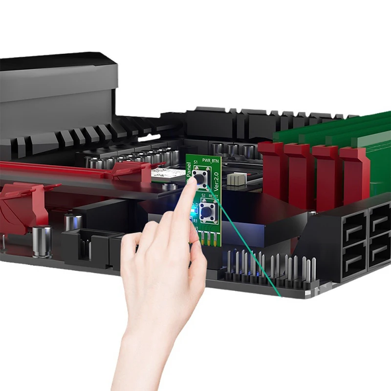 2x5-pins naar resetknop + aan/uit-knop Switch Board-adapter met HDD LED-indicator voor desktop-pc voor WIN7/10/11 Linux OS