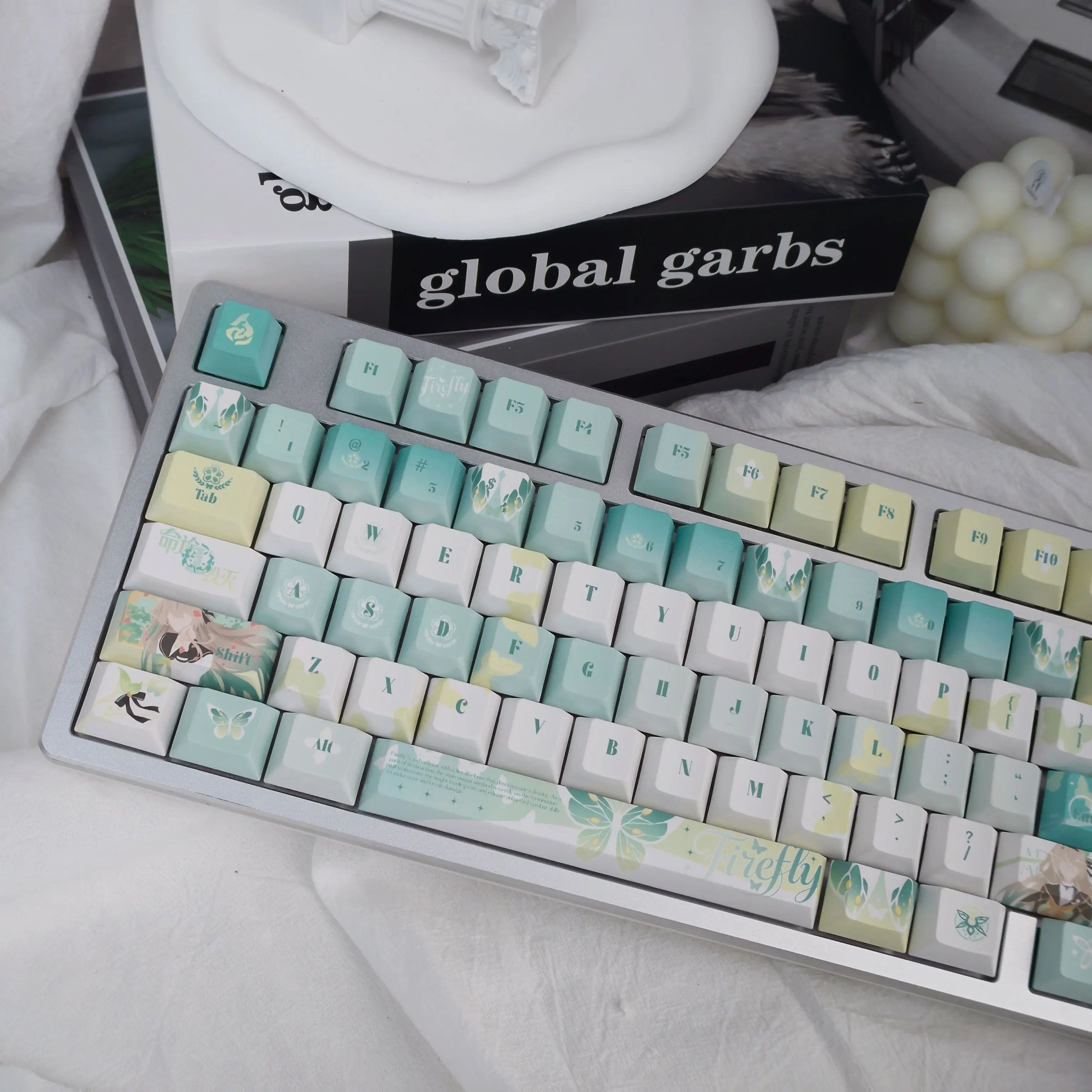 Firefly 120 PBT Key Caps Honkai Star Rail DYE Sublimation Cherry / MOA Cross MX Axis Switch for Mechanical Keyboard Otaku Gift