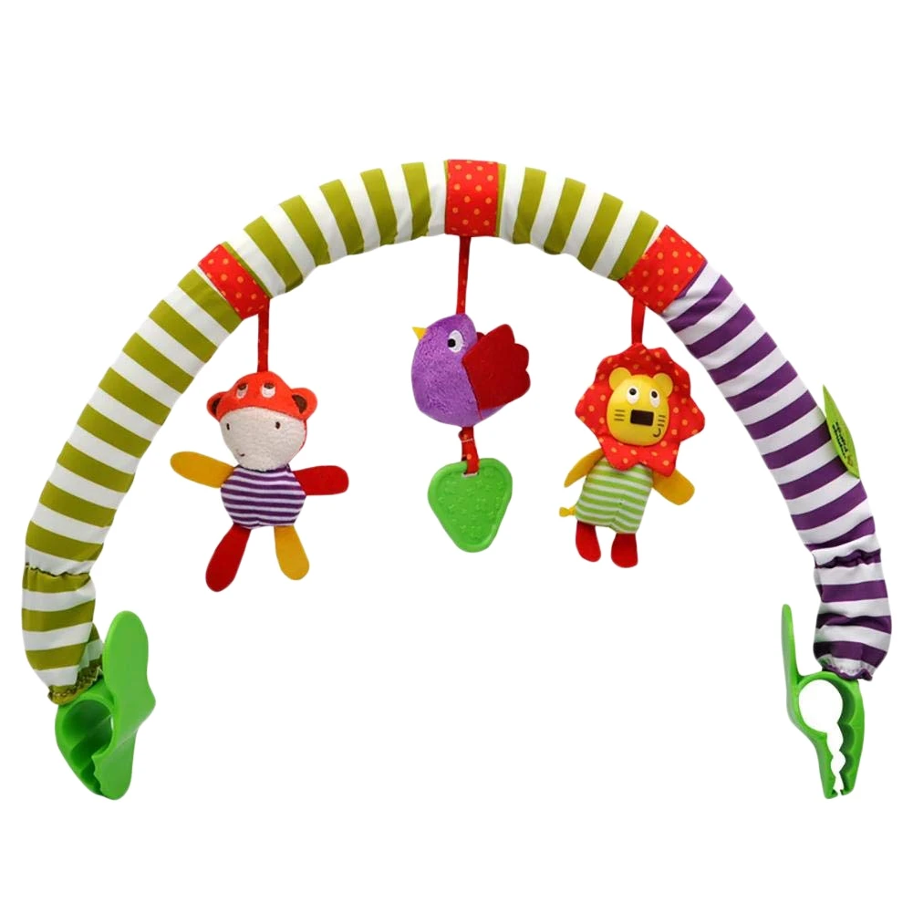 Cartoon Animal Baby Travel Play Arch Stroller Crib Pram Activity Bar Animal Plush Toy